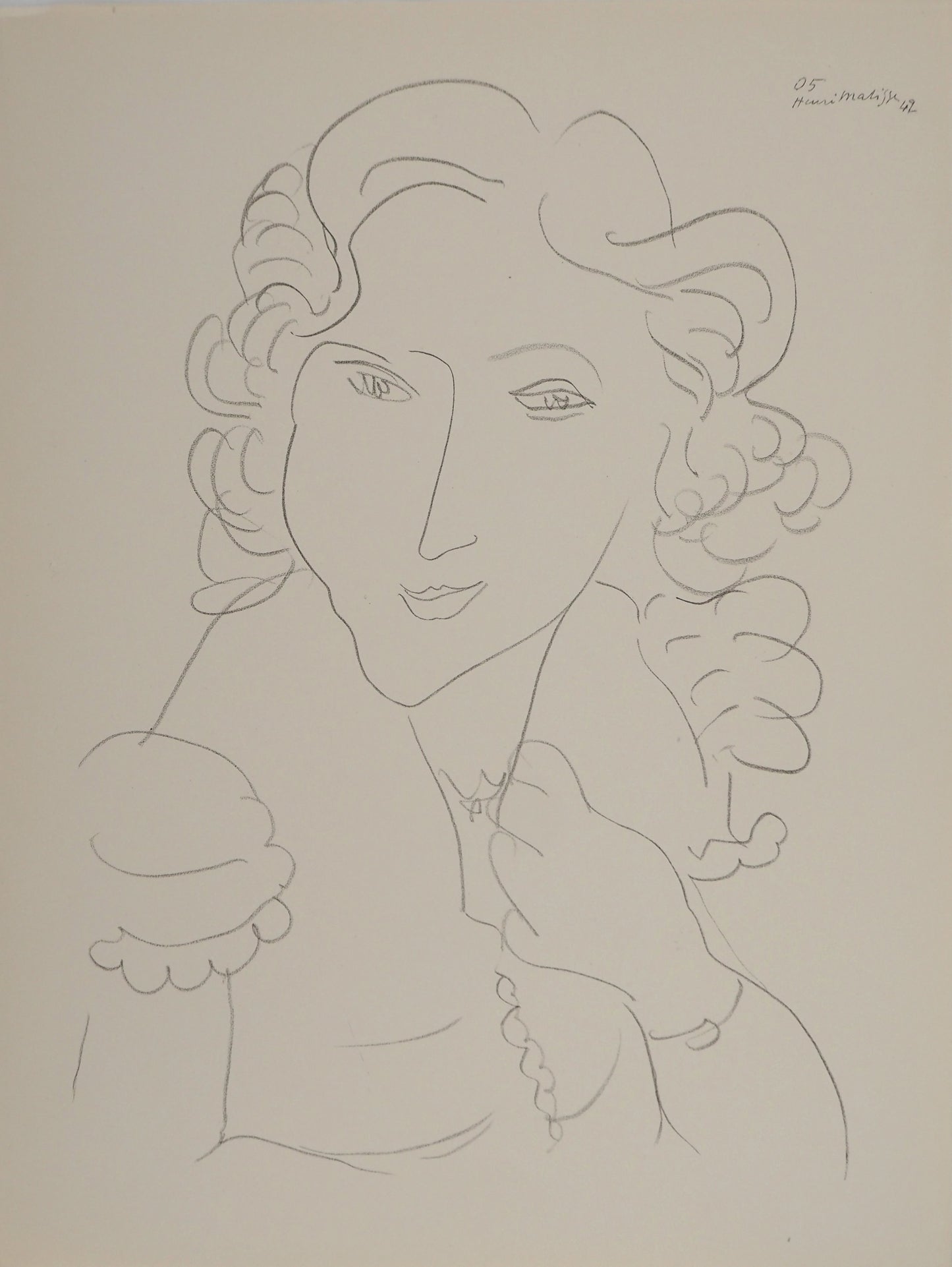 Henri MATISSE : Femme souriante - Lithographie signée