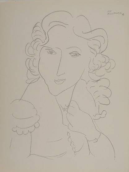 Henri MATISSE : Femme souriante - Lithographie signée