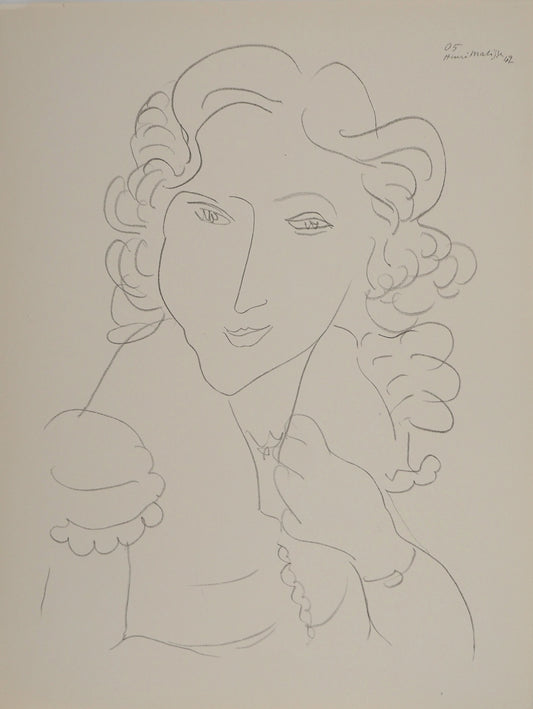 Henri MATISSE : Femme souriante - Lithographie signée