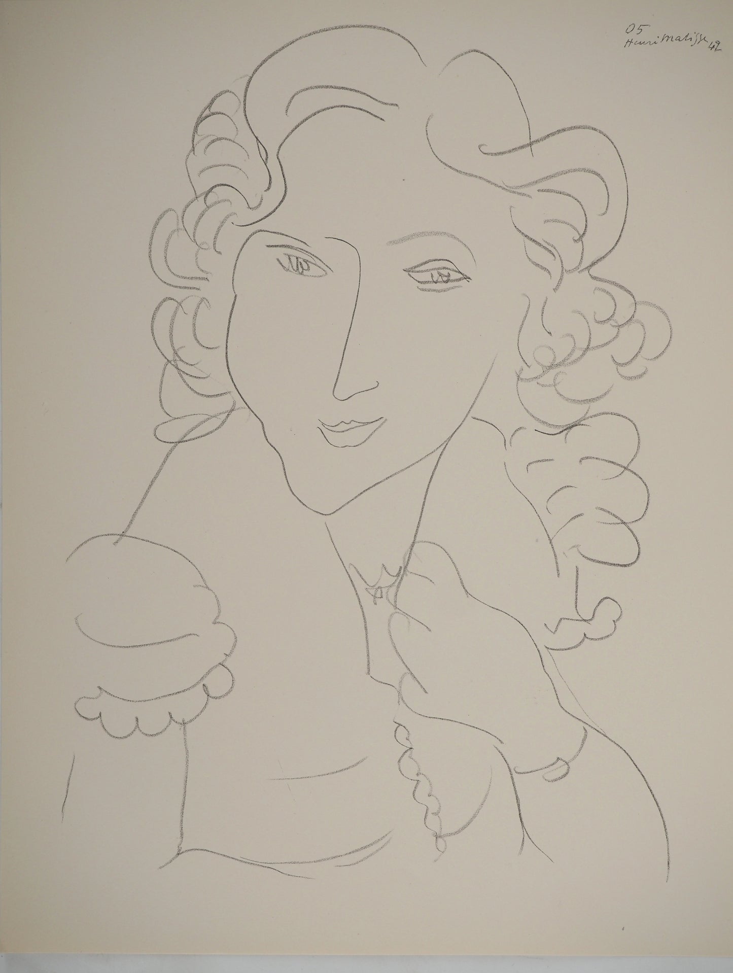 Henri MATISSE : Femme souriante - Lithographie signée