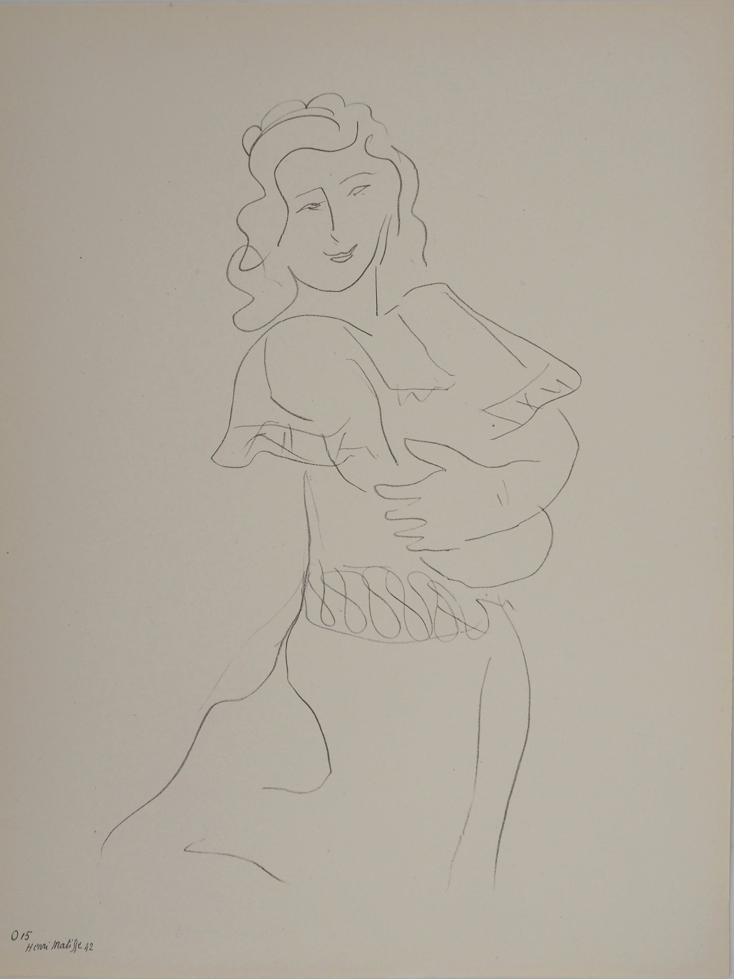 Henri MATISSE : La muse en tenue de mariage - Lithographie signée