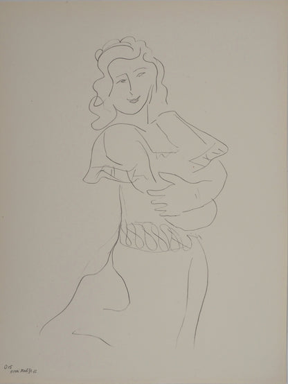 Henri MATISSE : La muse en tenue de mariage - Lithographie signée