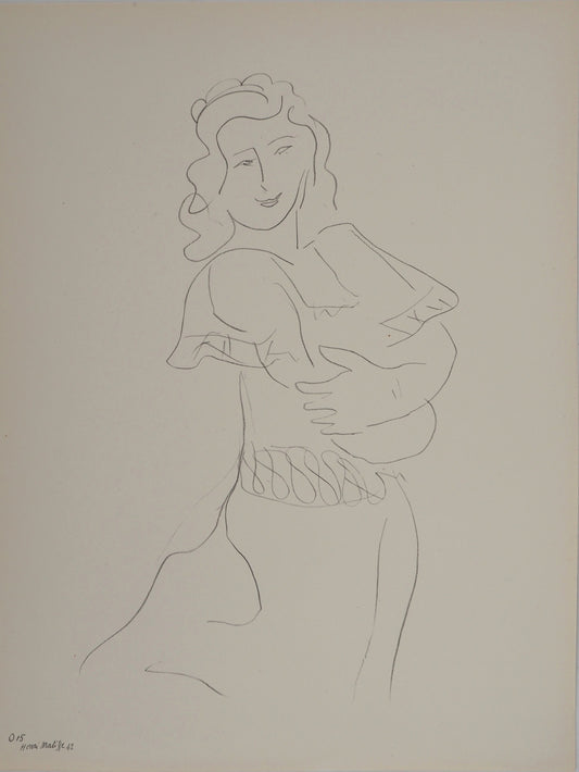 Henri MATISSE : La muse en tenue de mariage - Lithographie signée