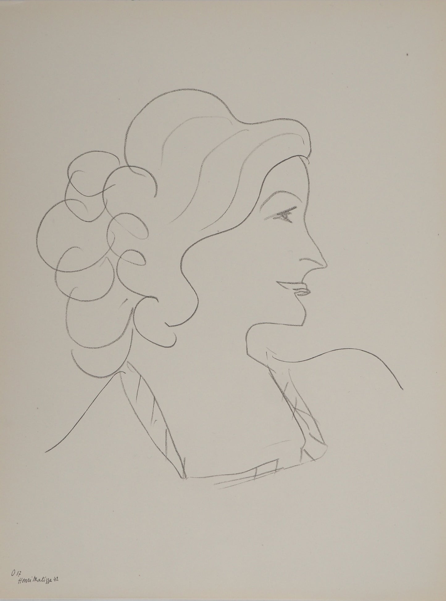 Henri MATISSE : La muse souriante - Lithographie signée