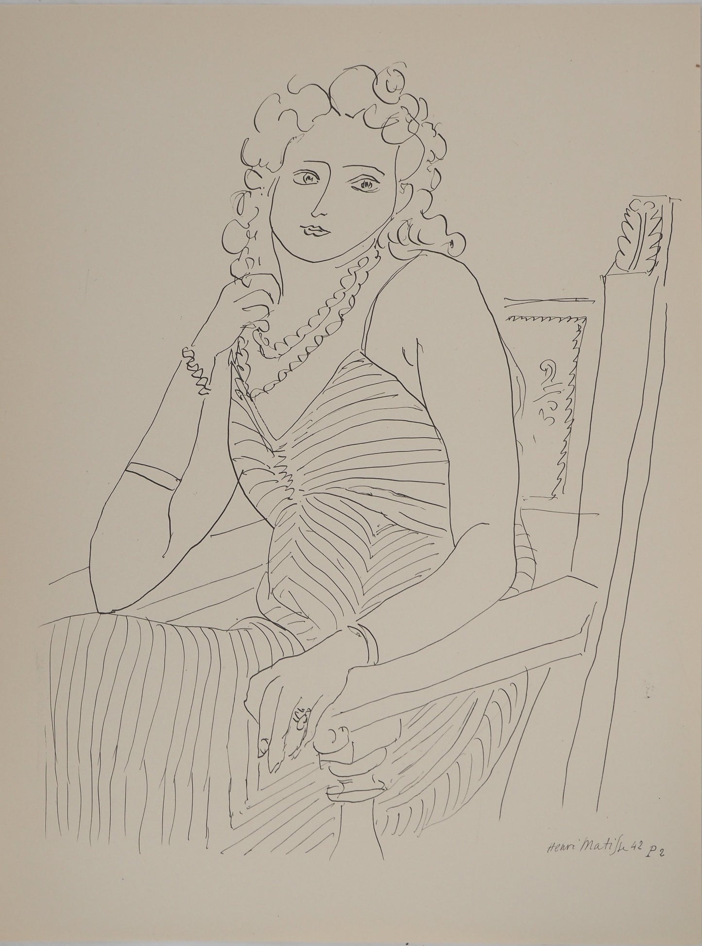 Henri MATISSE : Femme élégante - Lithographie signée