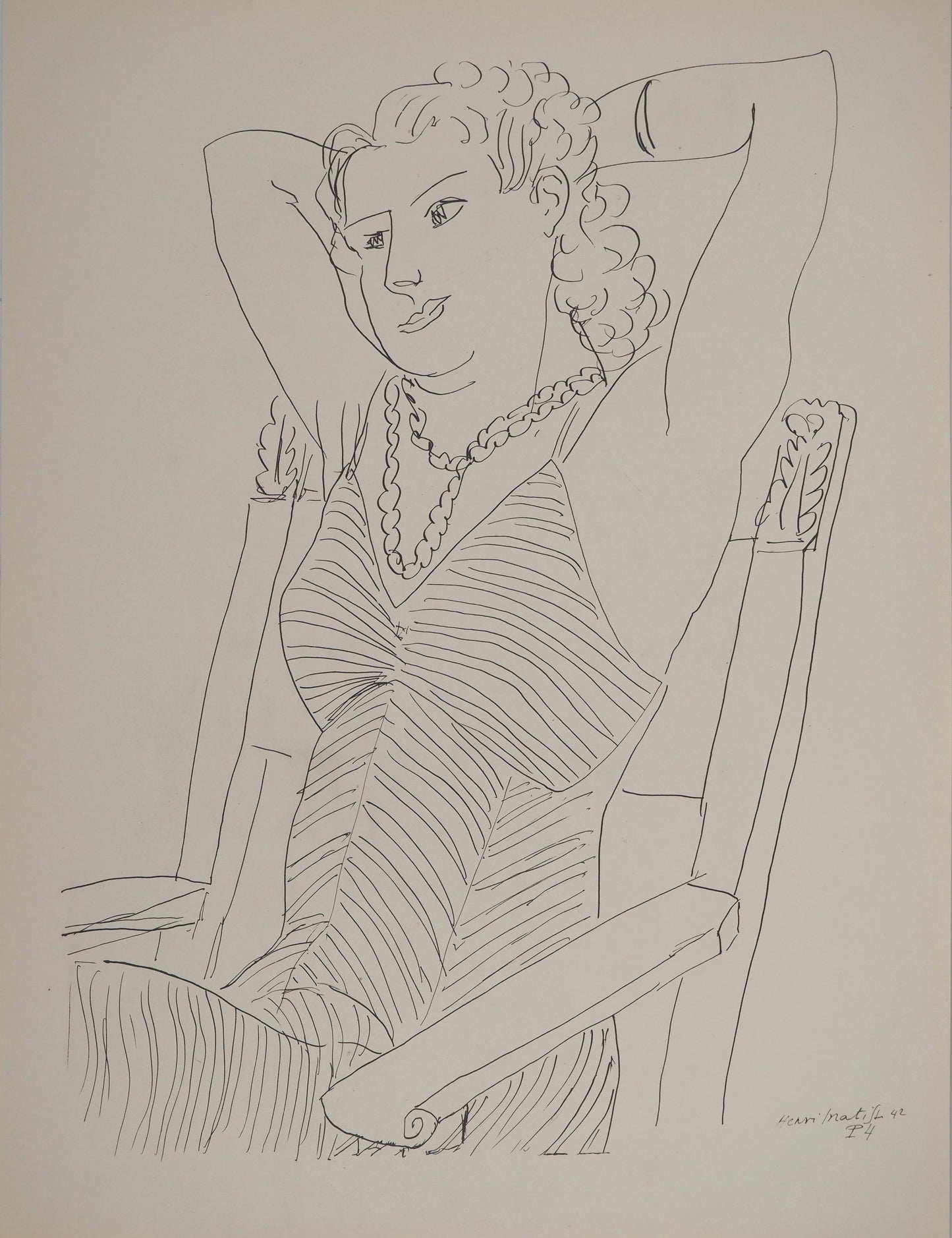 Henri MATISSE : Femme au repos - Lithographie signée