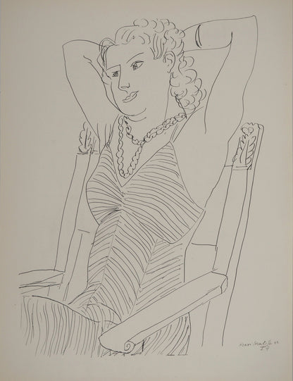 Henri MATISSE : Femme au repos - Lithographie signée