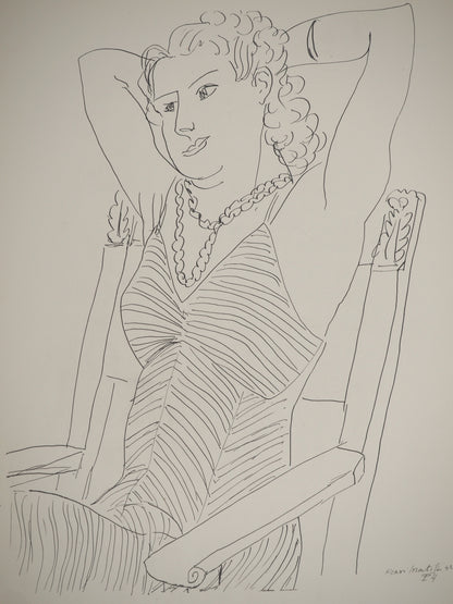 Henri MATISSE : Femme au repos - Lithographie signée