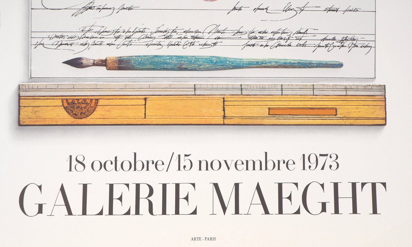 Saul STEINBERG : Galerie Maeght Expo 1973 - Affiche originale