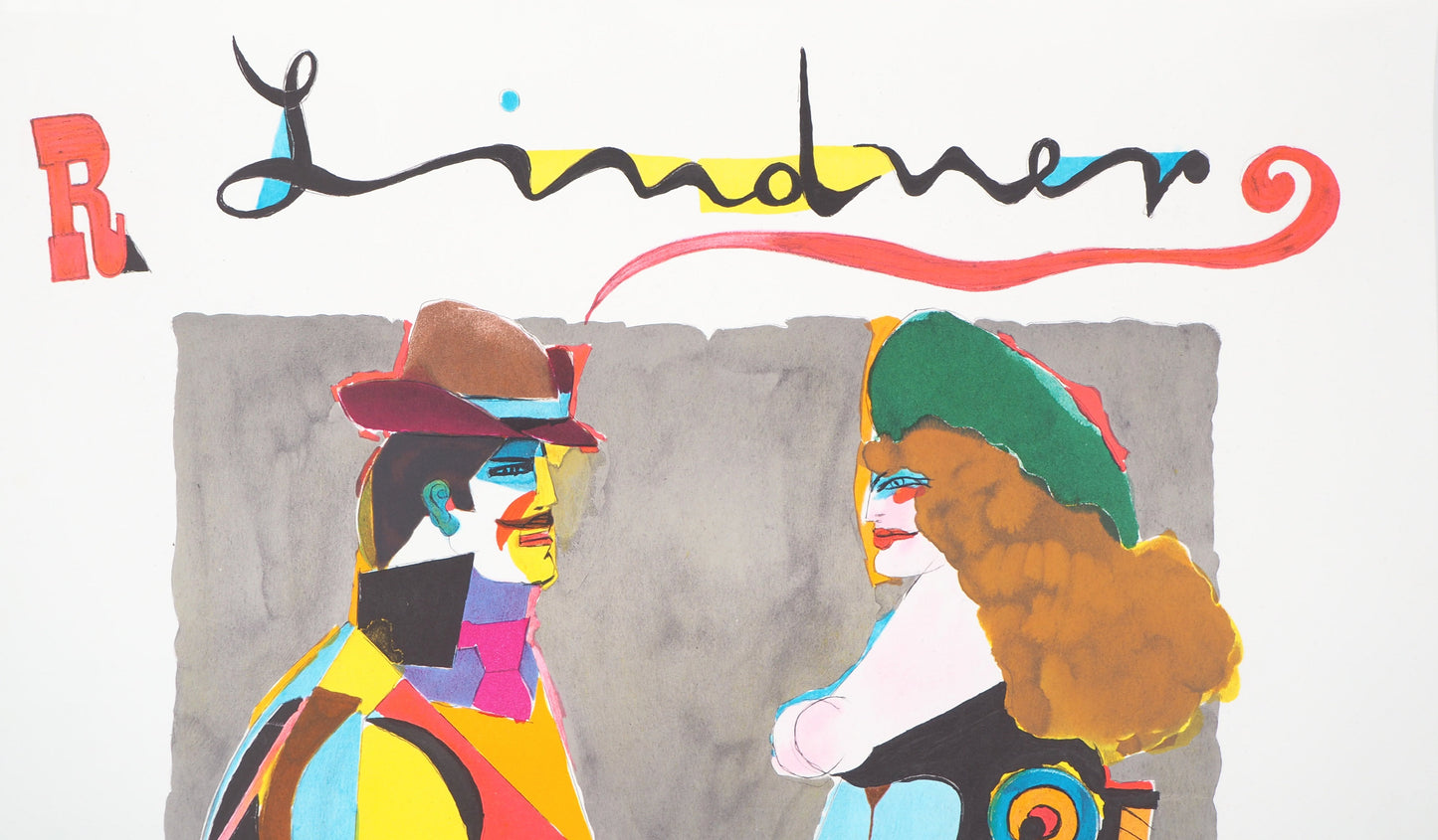 Richard LINDNER : Couple avec un tigre - Lithographie originale signée
