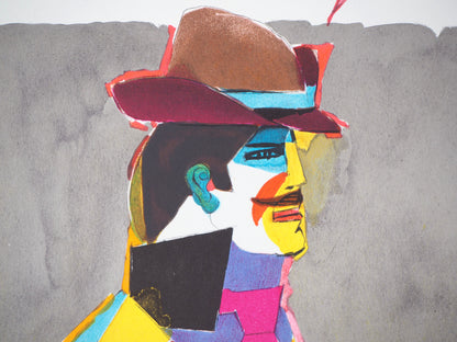 Richard LINDNER : Couple avec un tigre - Lithographie originale signée