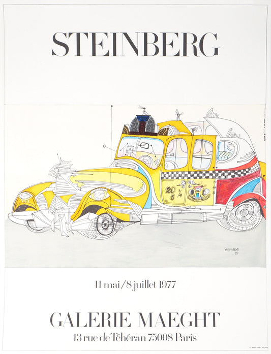 Saul STEINBERG : Galerie Maeght Expo 1977 - Lithographie originale signée