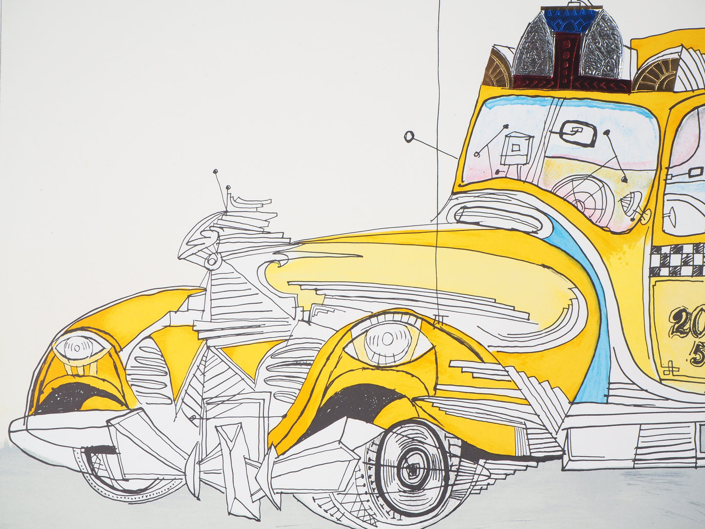 Saul STEINBERG : Galerie Maeght Expo 1977 - Lithographie originale signée