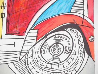 Saul STEINBERG : Galerie Maeght Expo 1977 - Lithographie originale signée