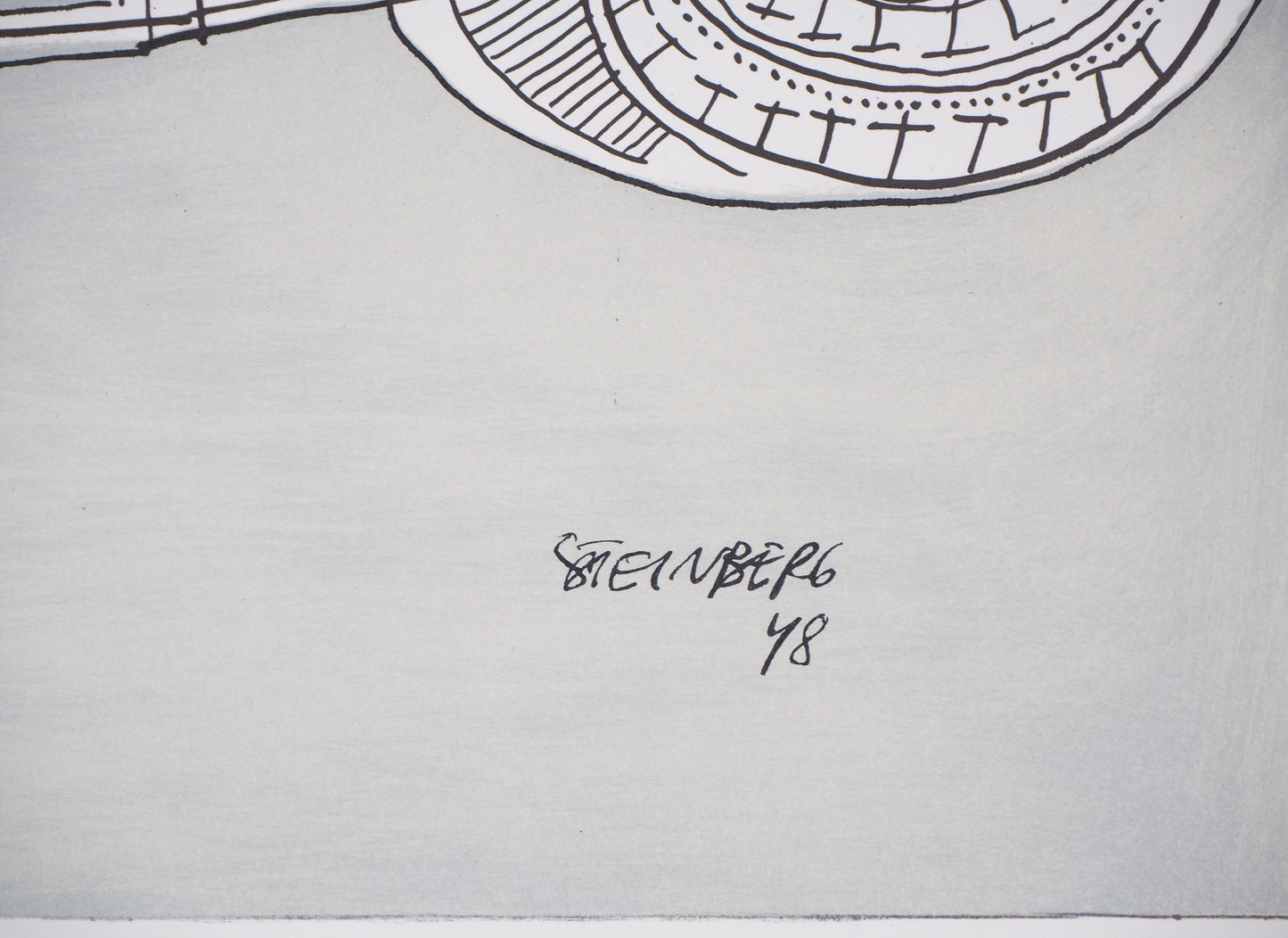 Saul STEINBERG : Galerie Maeght Expo 1977 - Lithographie originale signée