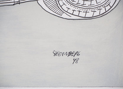 Saul STEINBERG : Galerie Maeght Expo 1977 - Lithographie originale signée