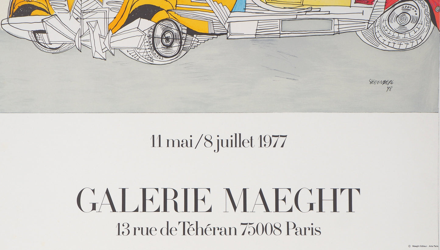 Saul STEINBERG : Galerie Maeght Expo 1977 - Lithographie originale signée