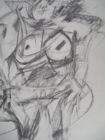 Willem DE KOONING : Portrait de femme en noir - Lithographie signée