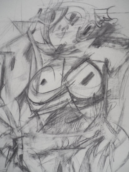 Willem DE KOONING : Portrait de femme en noir - Lithographie signée