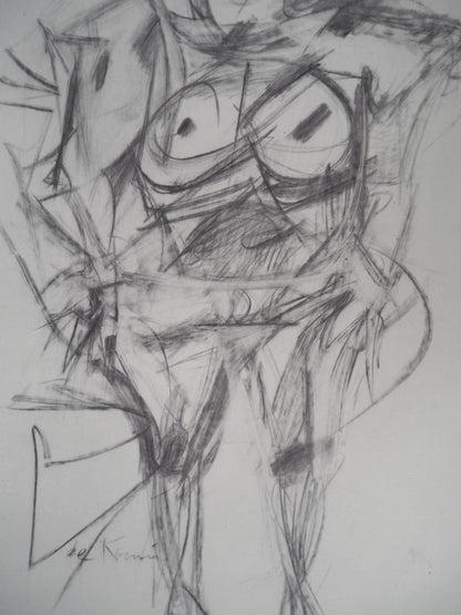 Willem DE KOONING : Portrait de femme en noir - Lithographie signée