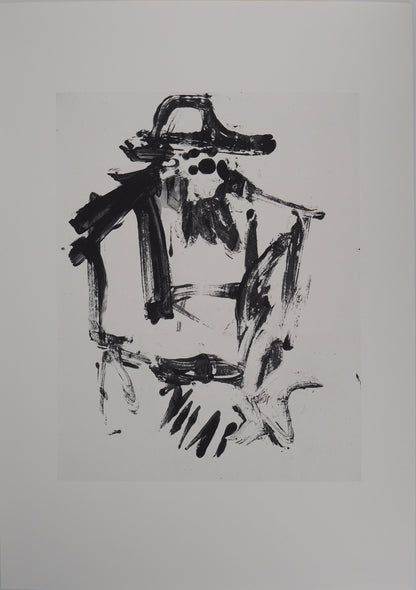 Willem DE KOONING : Homme au chapeau - Lithographie