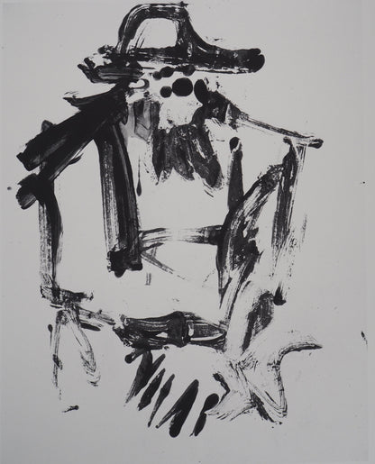 Willem DE KOONING : Homme au chapeau - Lithographie