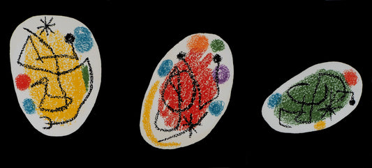 Joan MIRO : Trois poches de couleurs - Lithographie originale