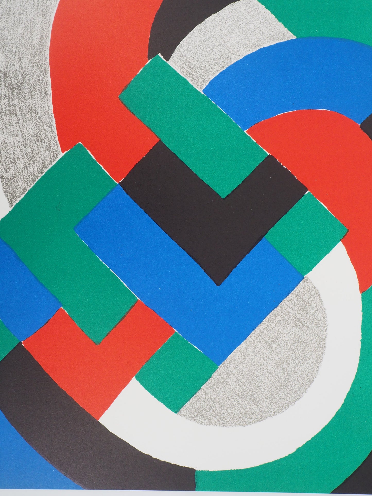 Sonia DELAUNAY : Composition bleu, vert et rouge - Lithographie originale