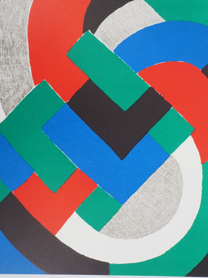 Sonia DELAUNAY : Composition bleu, vert et rouge - Lithographie originale