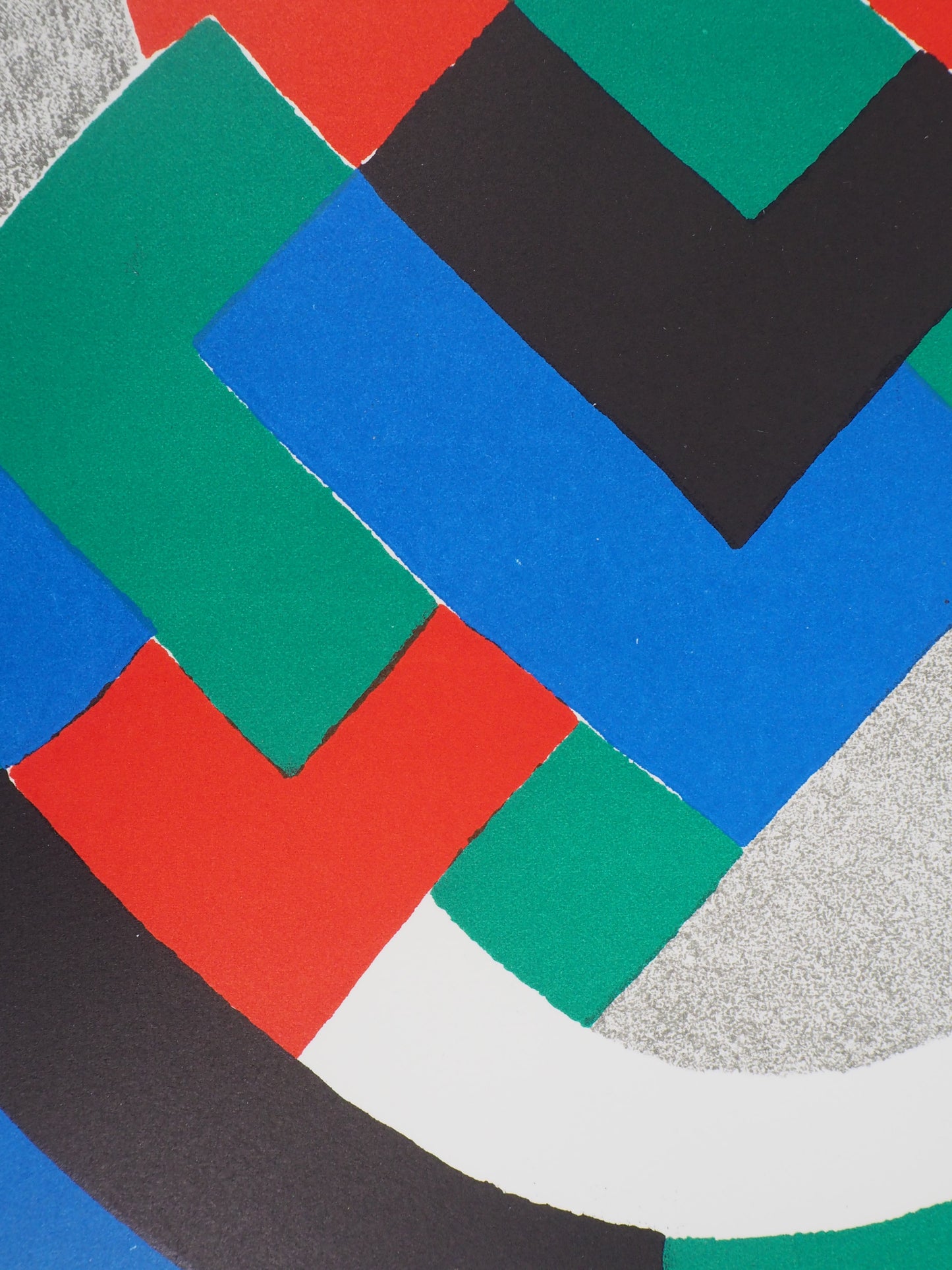 Sonia DELAUNAY : Composition bleu, vert et rouge - Lithographie originale