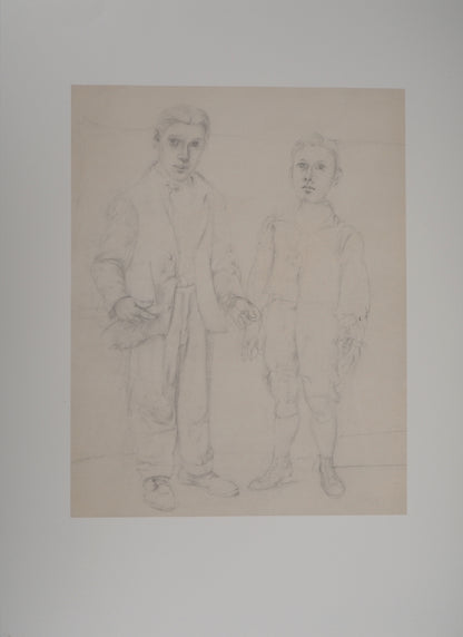 Willem DE KOONING : Autoportrait avec un frère imaginaire  - Lithographie
