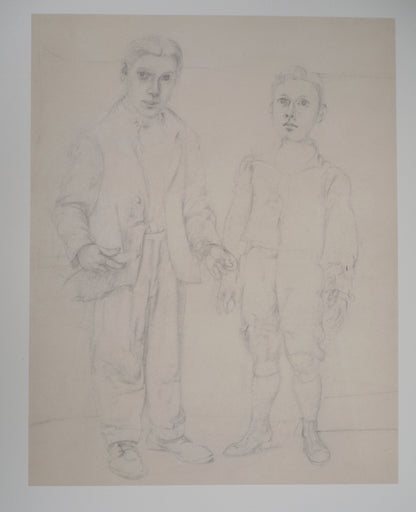 Willem DE KOONING : Autoportrait avec un frère imaginaire  - Lithographie