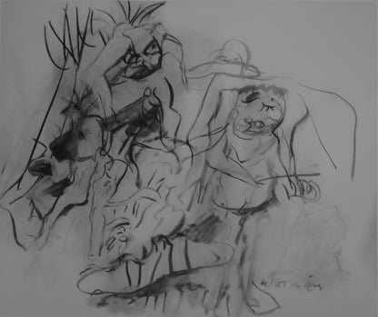 Willem DE KOONING : Personnages fauves dans le paysage - Lithographie signée