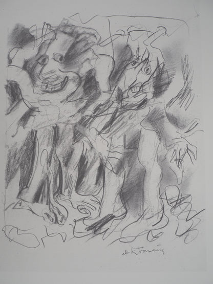 Willem DE KOONING : L'Homme derrière la brume - Lithographie signée