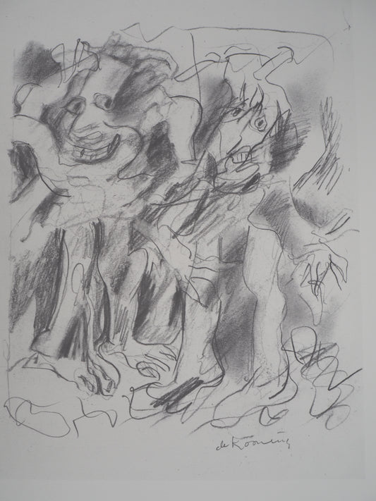 Willem DE KOONING : L'Homme derrière la brume - Lithographie signée