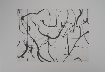 Willem DE KOONING : Composition en noir et blanc - Lithographie signée