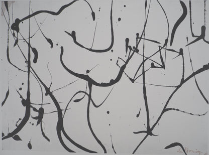 Willem DE KOONING : Composition en noir et blanc - Lithographie signée