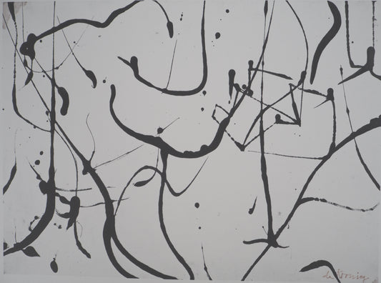 Willem DE KOONING : Composition en noir et blanc - Lithographie signée