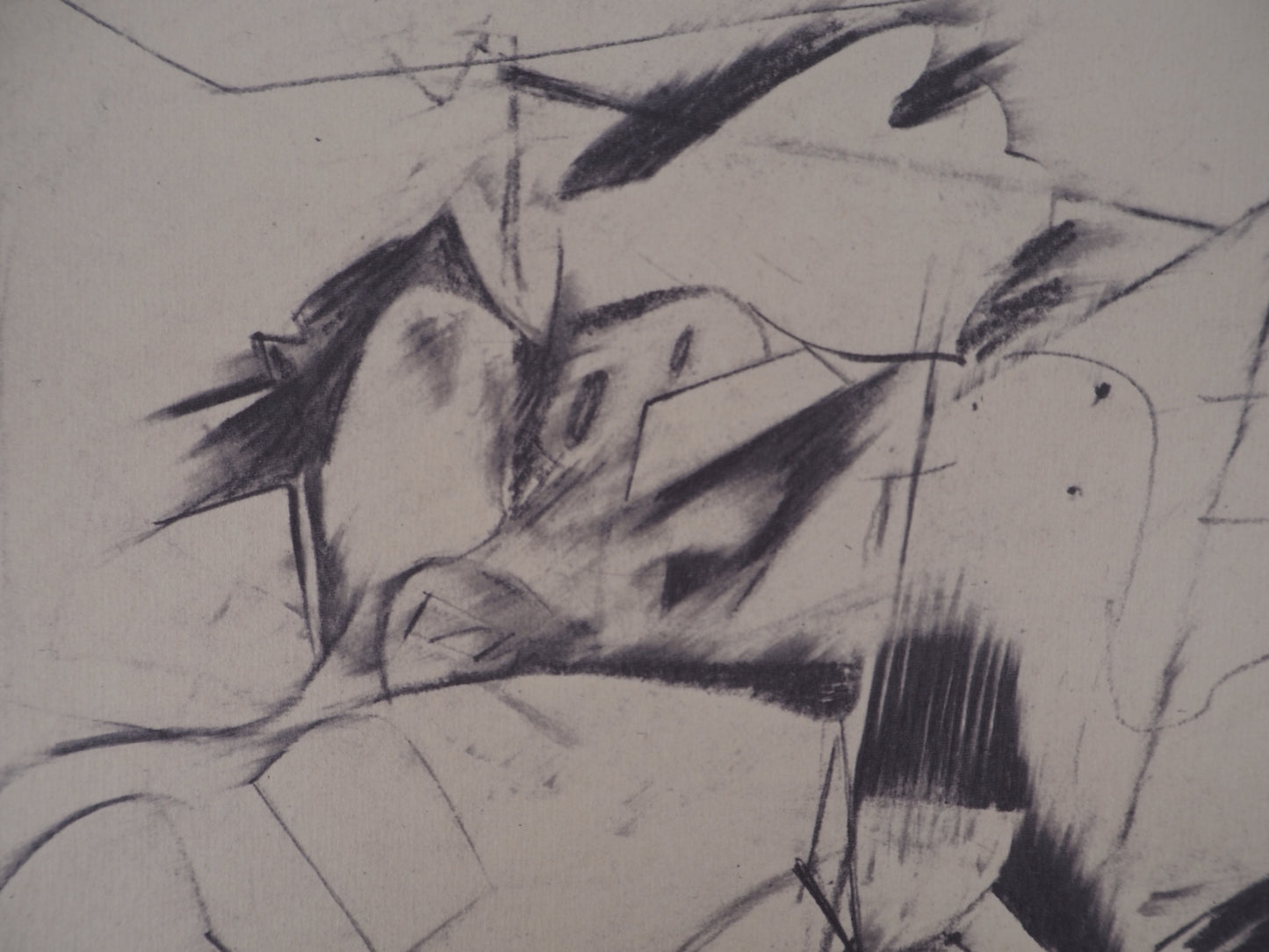 Willem DE KOONING : Abstraction en noir et blanc - Lithographie signée