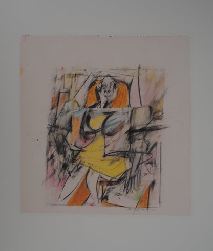 Willem DE KOONING : Femme en jaune - Lithographie signée