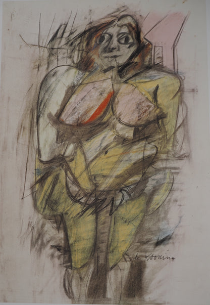 Willem DE KOONING : Portait au torrent - Lithographie signée