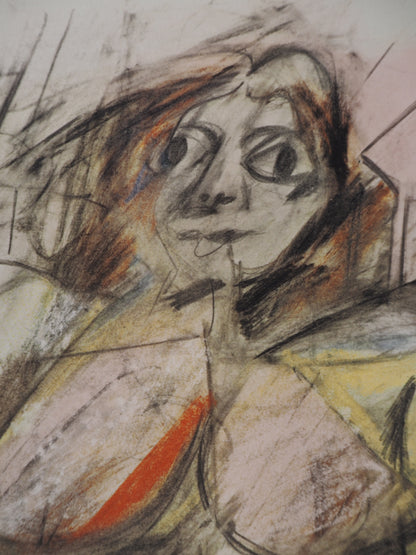 Willem DE KOONING : Portait au torrent - Lithographie signée