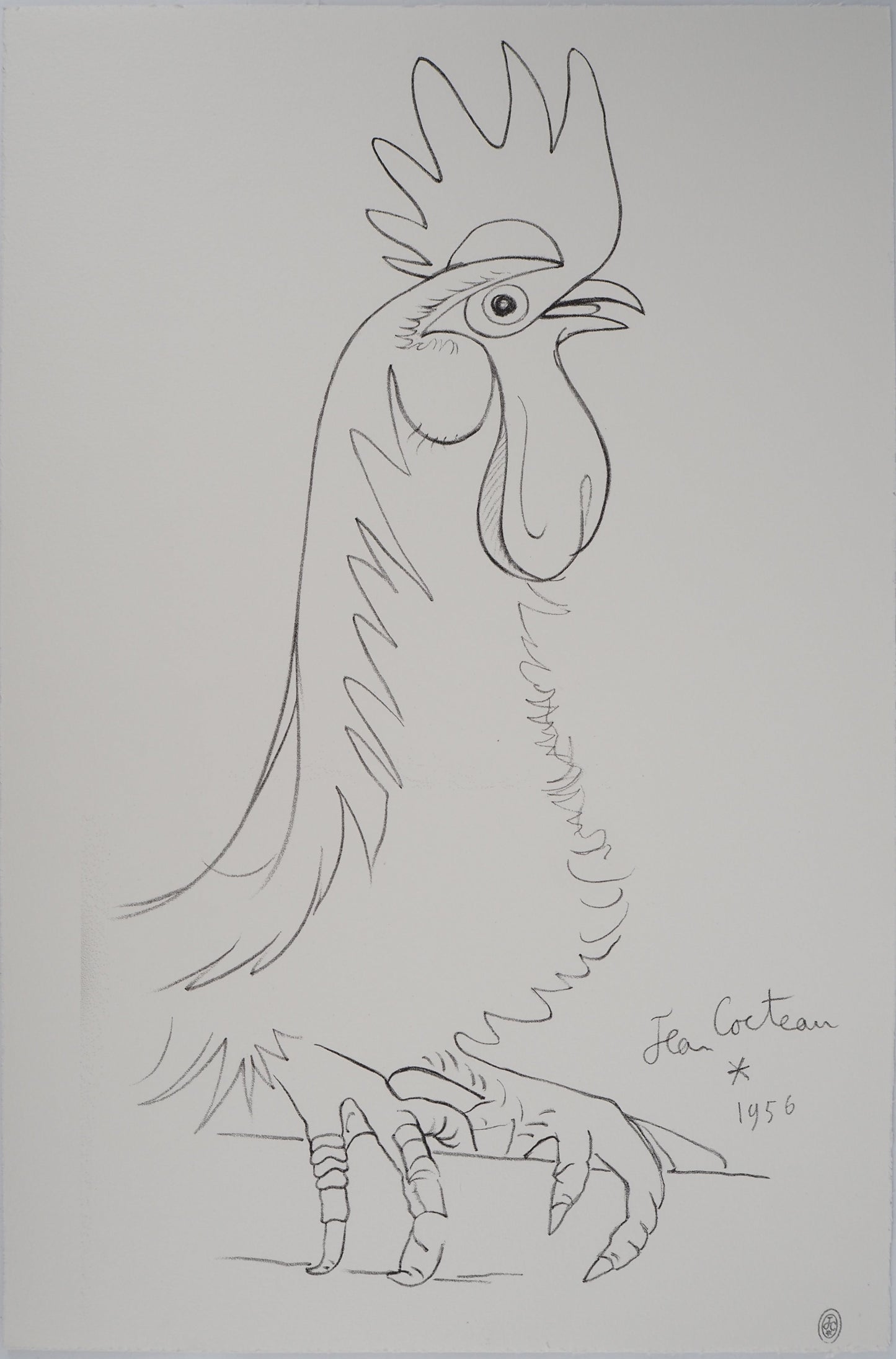 Jean COCTEAU : Fierté - Le Coq, Lithographie signée