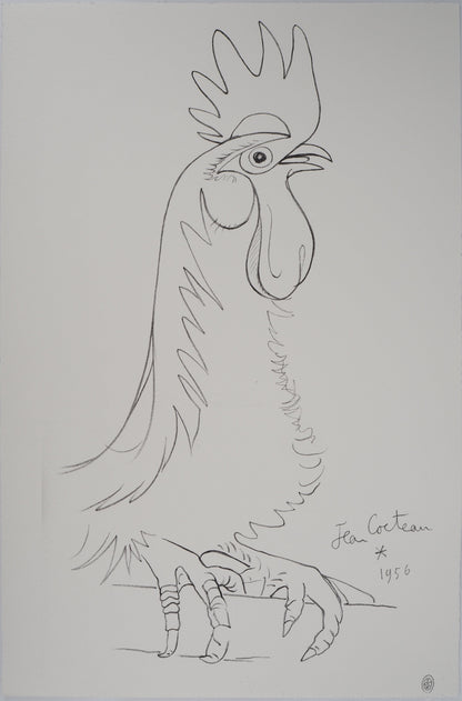 Jean COCTEAU : Fierté - Le Coq, Lithographie signée