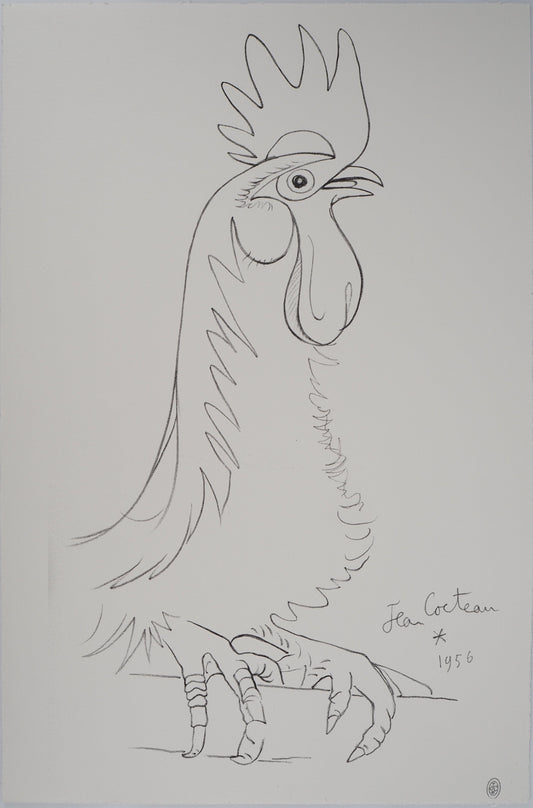 Jean COCTEAU : Fierté - Le Coq, Lithographie signée