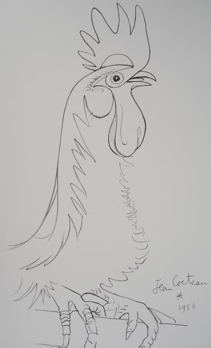 Jean COCTEAU : Fierté - Le Coq, Lithographie signée