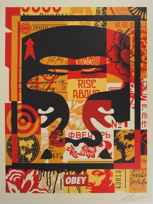 Shepard FAIREY (OBEY) : Face collage I - Lithographie originale signée