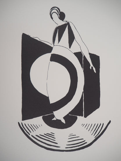 Sonia DELAUNAY : Robe Graphique Art Deco - Lithographie signée