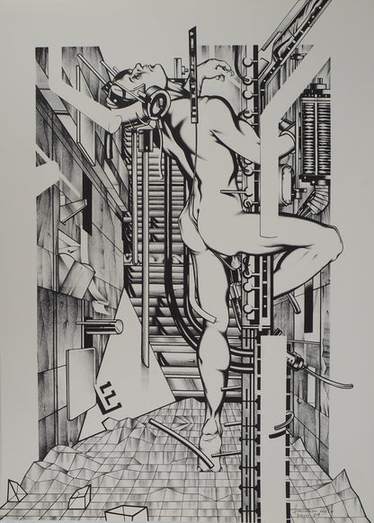 Francisco MELO : Nu futuriste - Lithographie originale signée