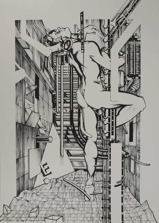 Francisco MELO : Nu futuriste - Lithographie originale signée